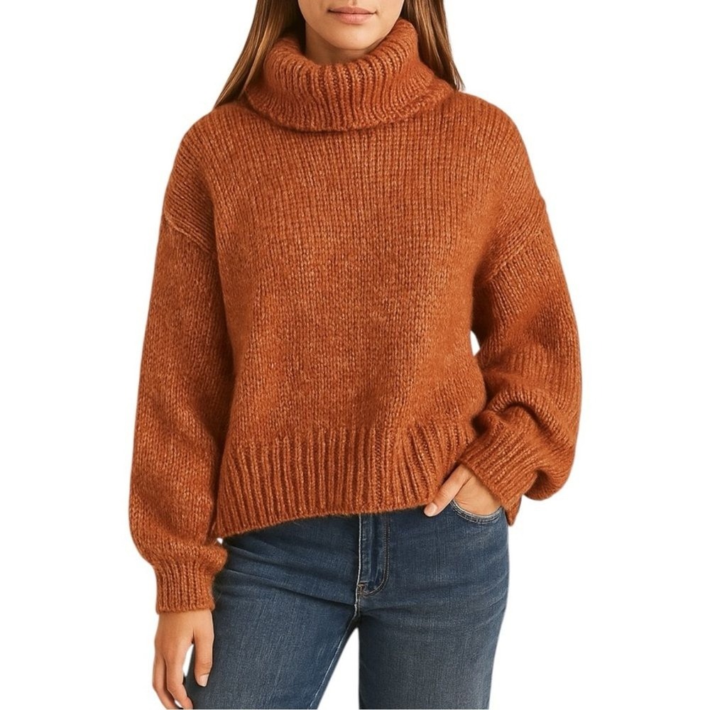 RIVER‎ ISLAND Turtleneck Chunky Knit Sweater. Size XS